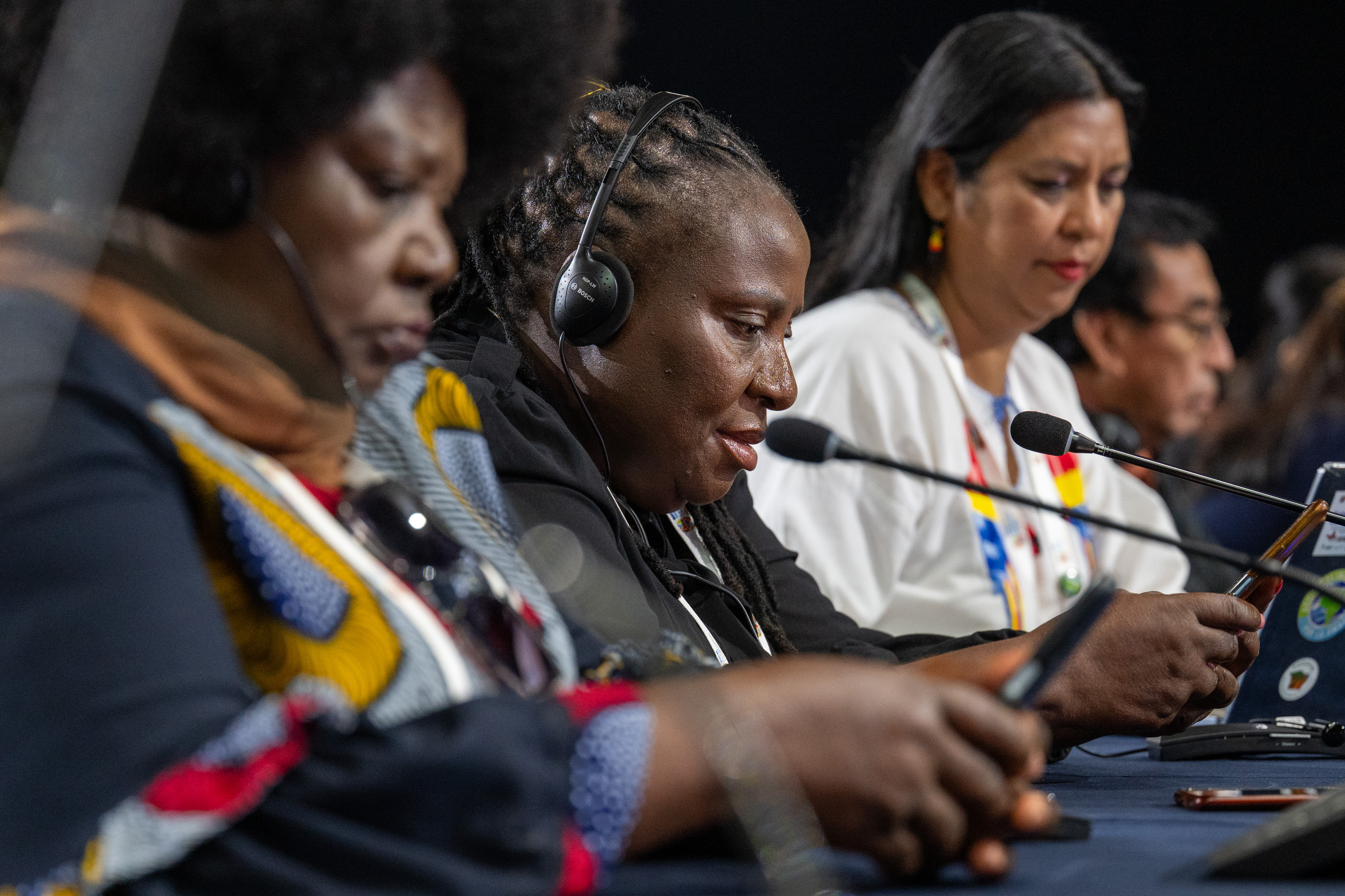 Woman speaks in IUCN Members Assembly
