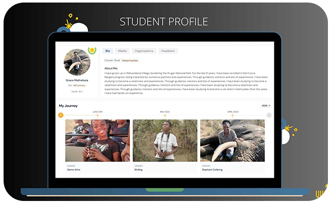Computer screen showcasing the Vumba website